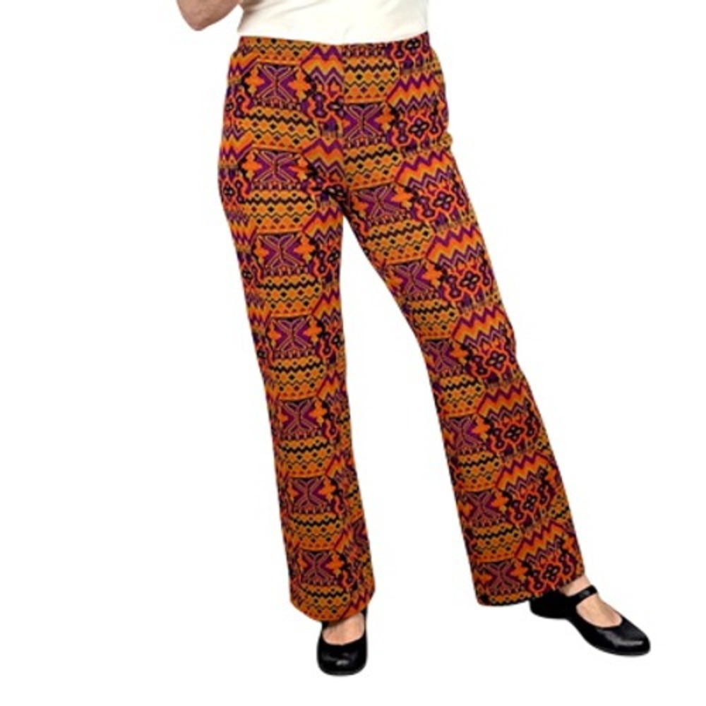 Tami San Francisco Vintage 70s Boho Hippie Knit Flare Pants Size M Geo Print